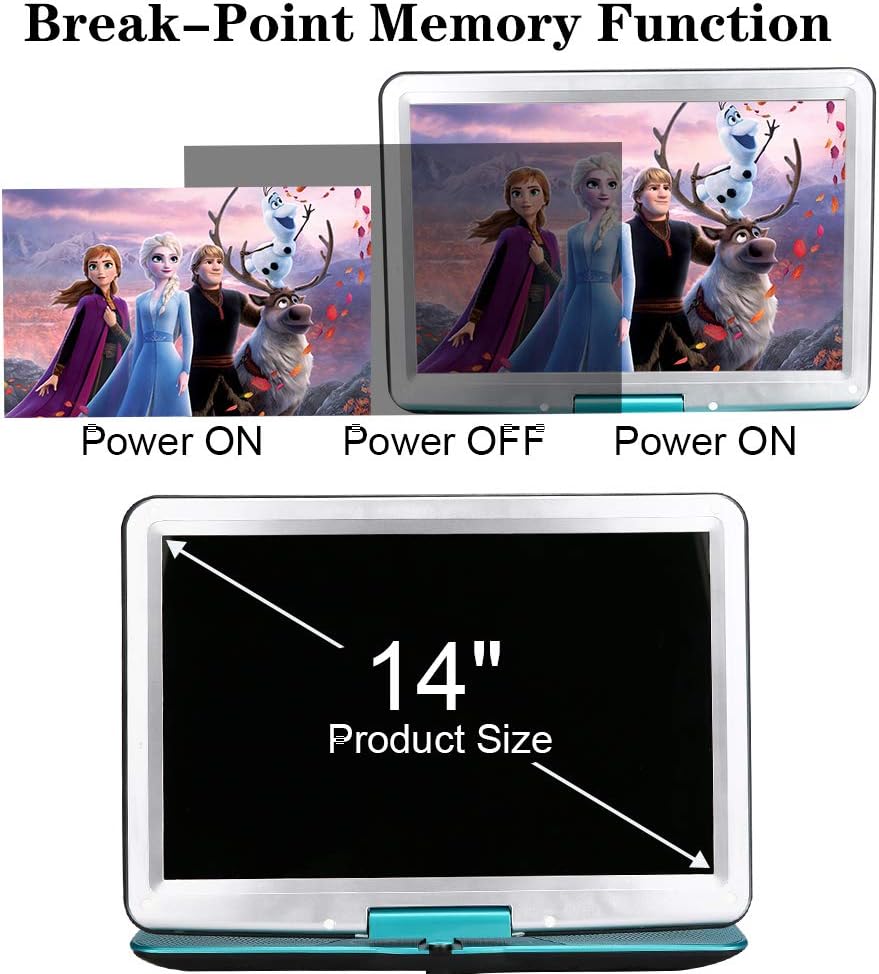 Detalle 2 de YOOHOO 14 inch Portable DVD Player 3500 mAh