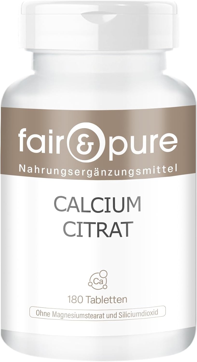 Detalle de Fair & Pure Calciumcitrat 300 mg Calcium pro Tablette – Vegan, hergestellt in Deutschland