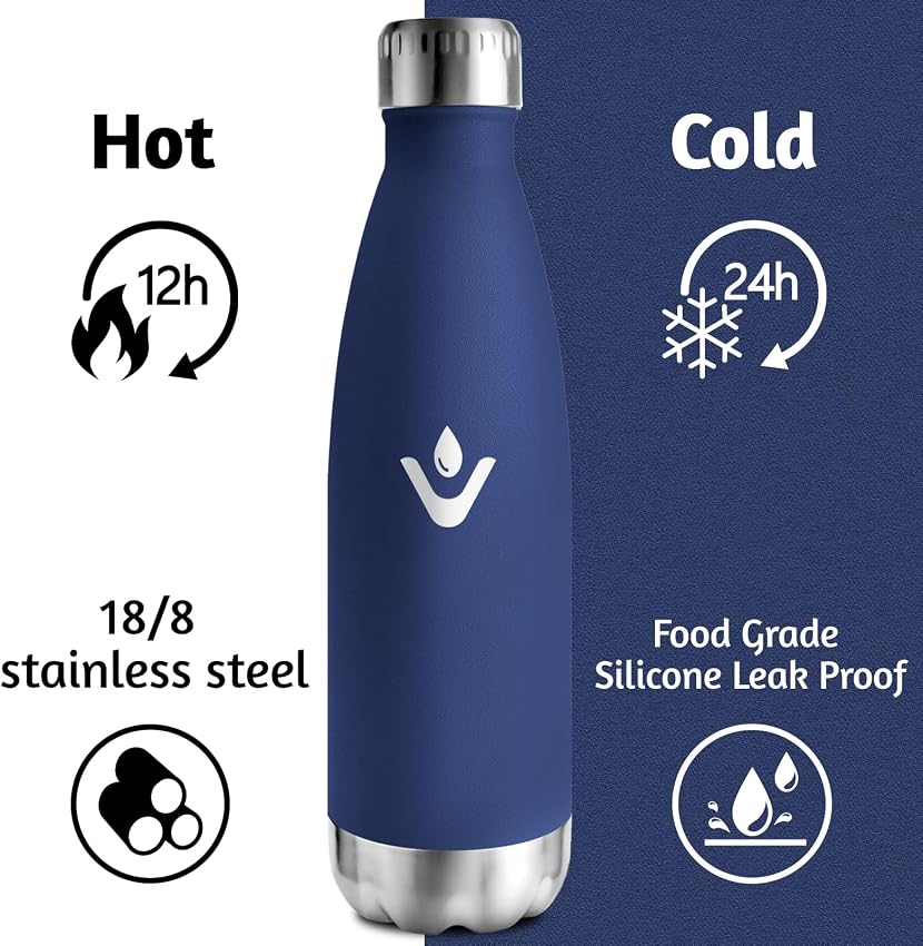 Detalle 2 de HoneyHolly Botella térmica 750 ml, acero 18/8, a prueba de fugas 🚰
