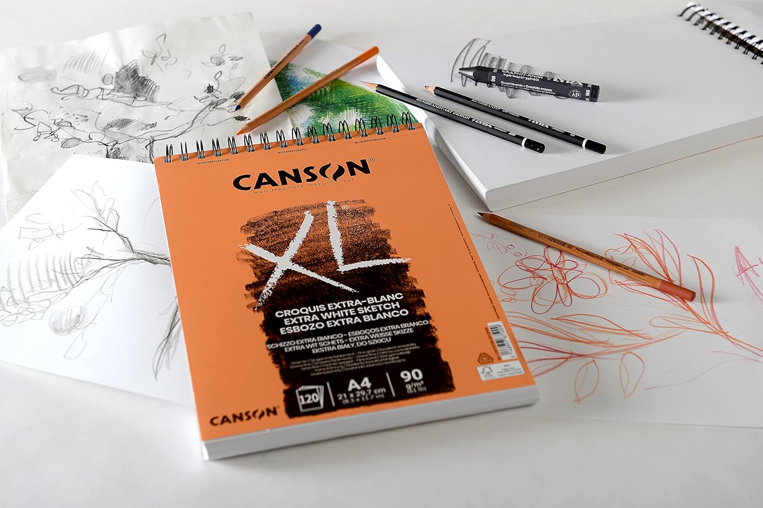 Thumbnail 2 de Canson Bloc spiralé XL Extra White A4, papier 90 g, 120 feuilles (blanc pur)