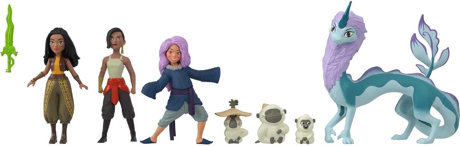 Detalle de Mattel HLX24 Raya och den sista draken – lekset med sju figurer