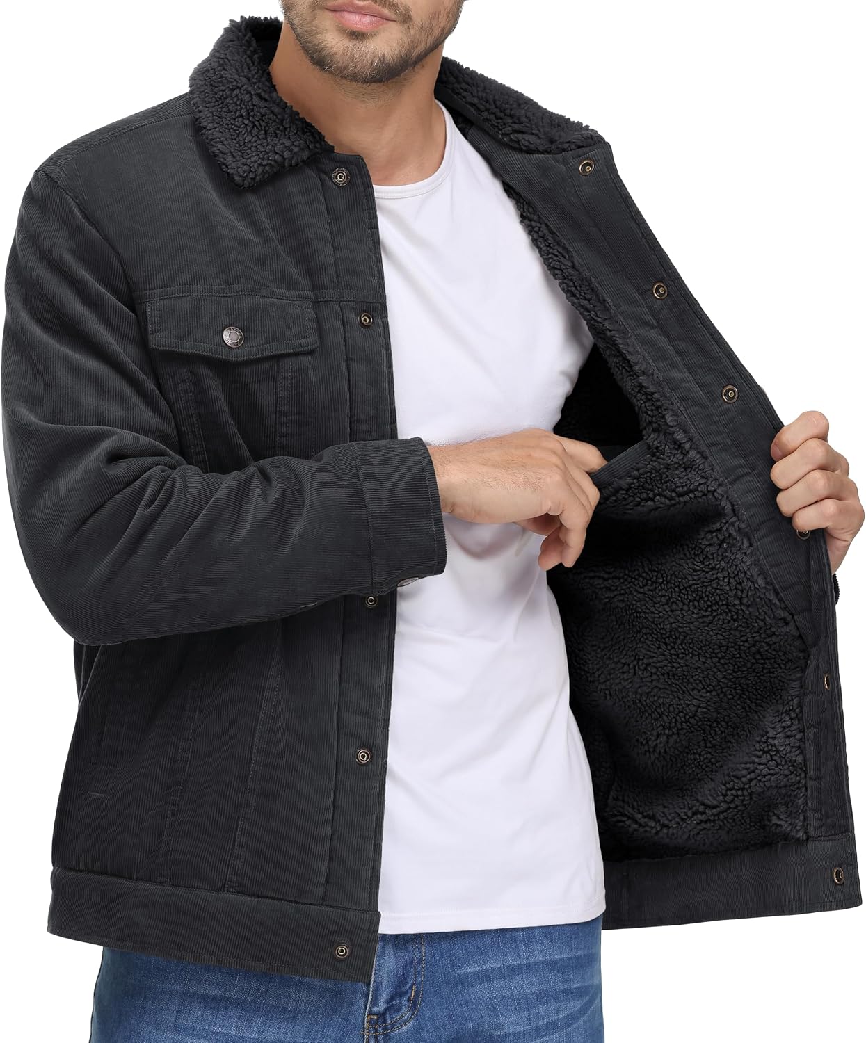 Thumbnail 6 de MAGNIVIT MT-481-L22M687 Men's Corduroy Jacket, Fleece-Lined, 5 Pockets