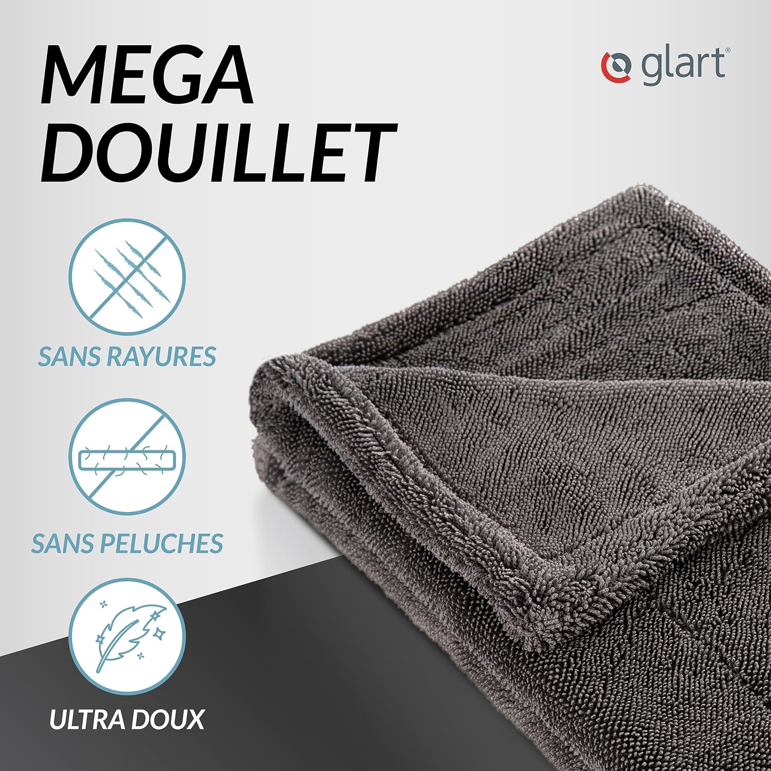Thumbnail 1 de Glart 44TW8 Twist Serviette de Séchage Auto XXL – Chiffon de microfibre absorbant 80×55 cm