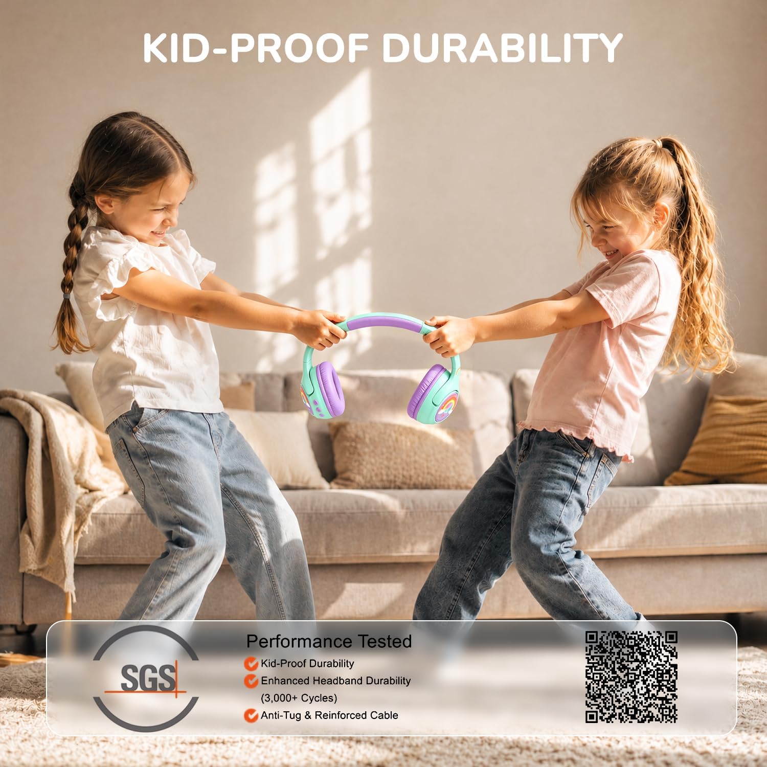 Detalle 1 de iClever Kids Bluetooth Headphones, 48-Hour Playtime