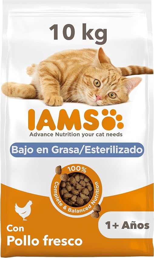 Detalle de IAMS Alimento seco para gatos esterilizados 10 kg 🐱