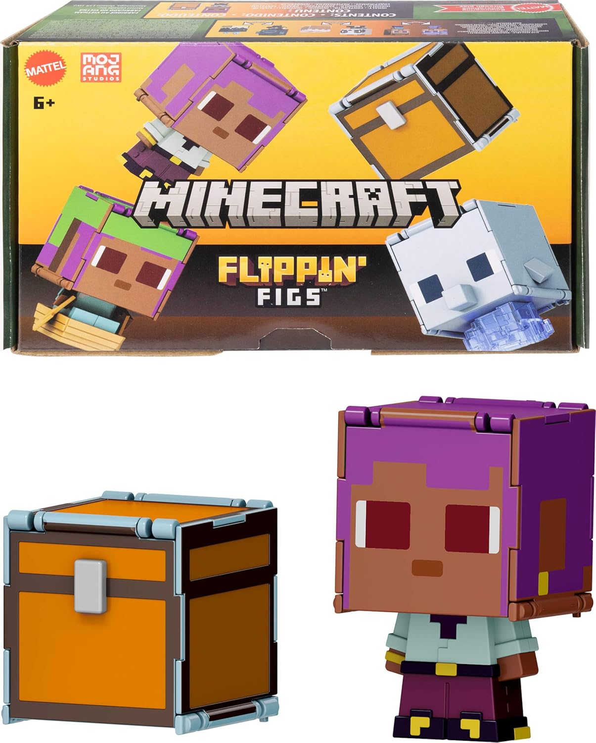 Thumbnail 6 de Mattel Minecraft Flippin’ Figs Coffret de 2 figurines Mouton et Poule 2 en 1 HXK17