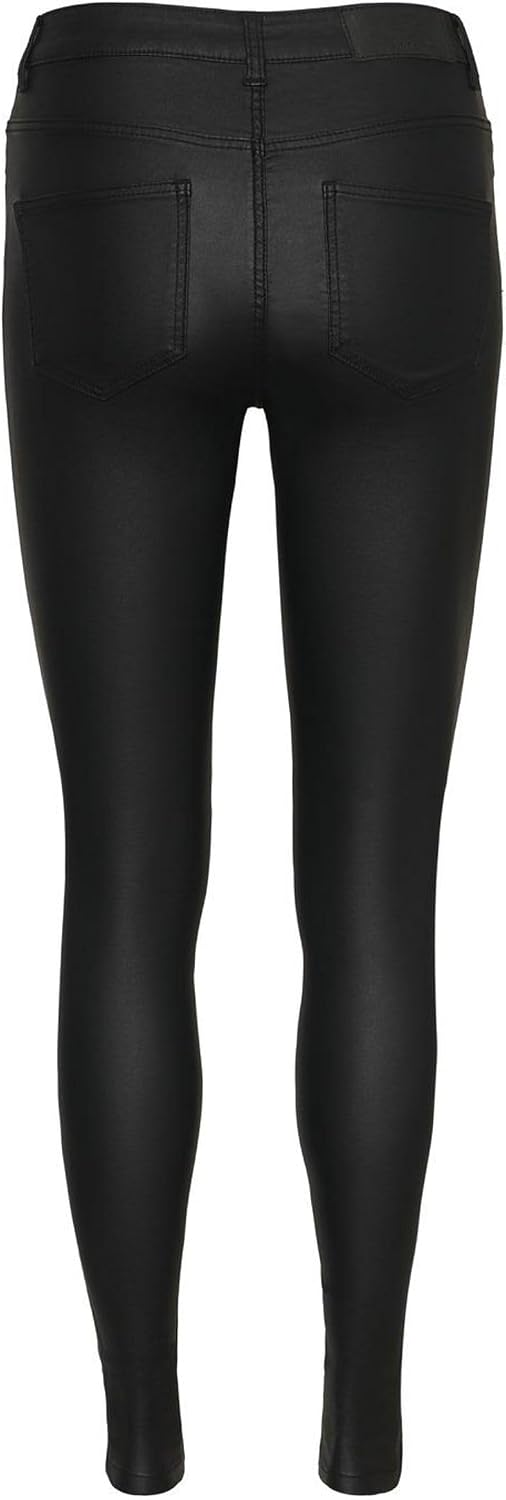 Detalle 2 de Jean enduit à taille haute Noisy May NMCallie High Waist Skinny — coloris noir