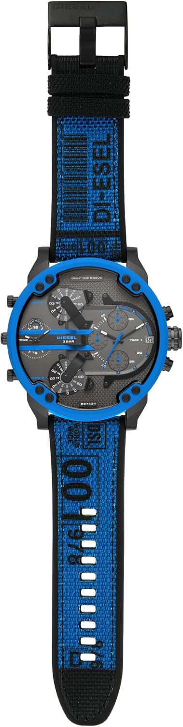 Detalle 2 de Diesel Mr. Daddy Reloj 57 mm grafito y azul
