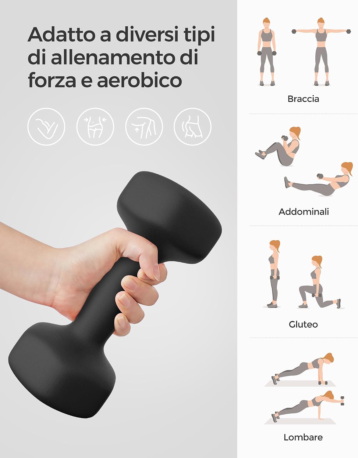 Thumbnail 3 de SONGMICS Set di 2 manubri esagonali neoprene 2 pezzi
