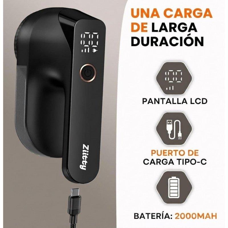 Detalle 2 de Quitapelusas Eléctrico Ziitty MP1 Negro con Pantalla LCD y Carga Type-C