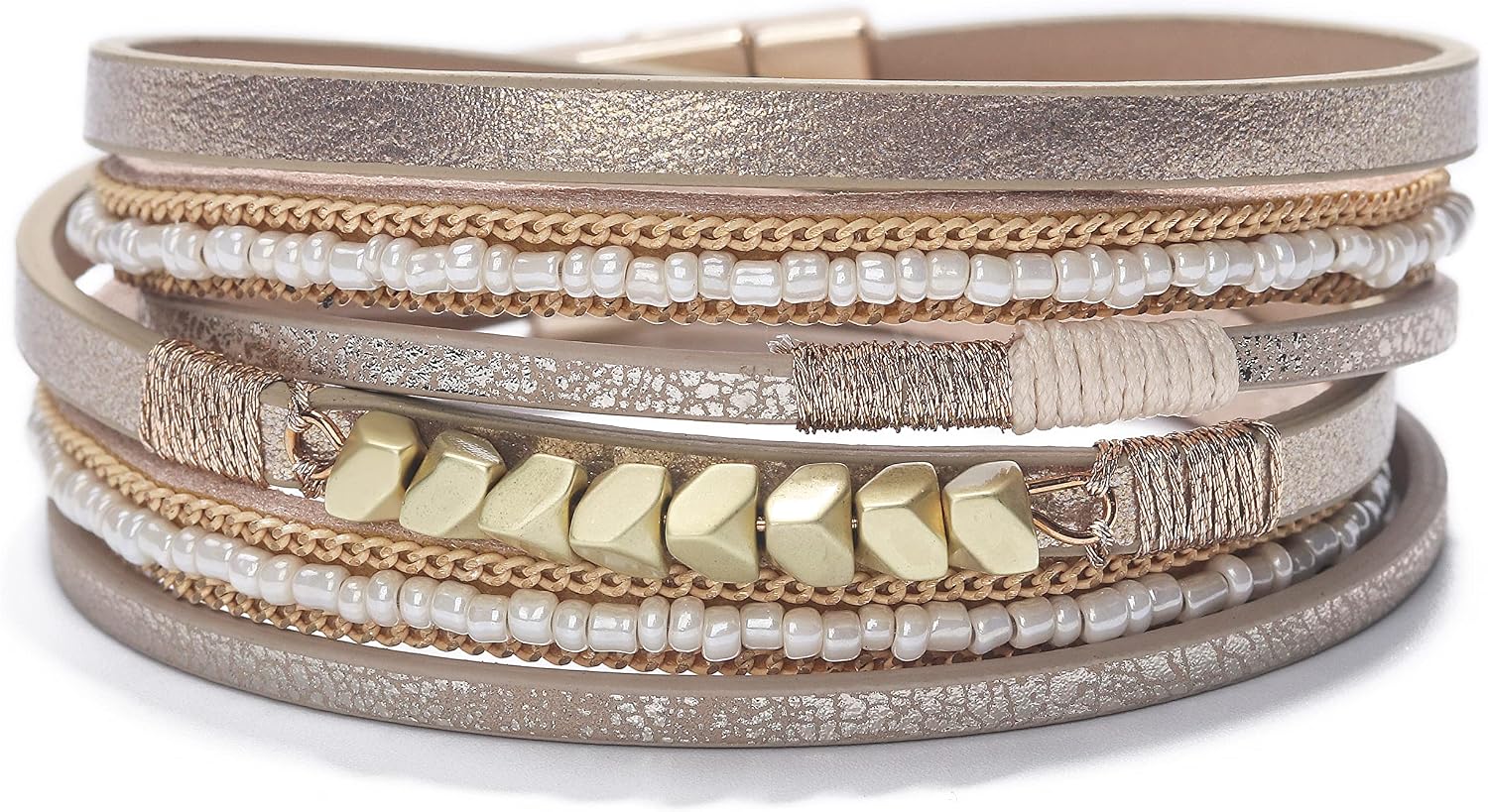 Detalle 2 de Fesciory Leather Wrap Bracelet 7.67 in