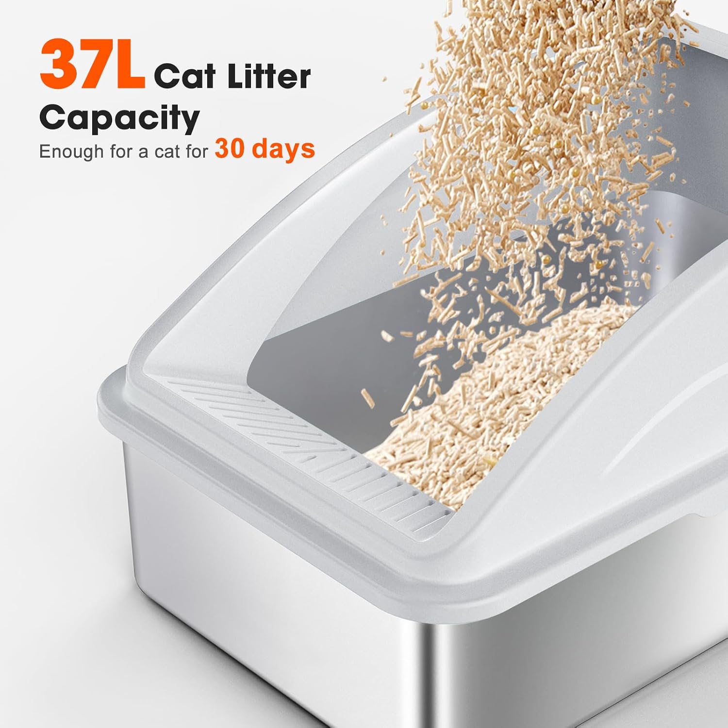 Thumbnail 4 de AIPERRO PTSP006-SGA-VC XL Stainless Steel Enclosed Cat Litter Box, 2-Pack