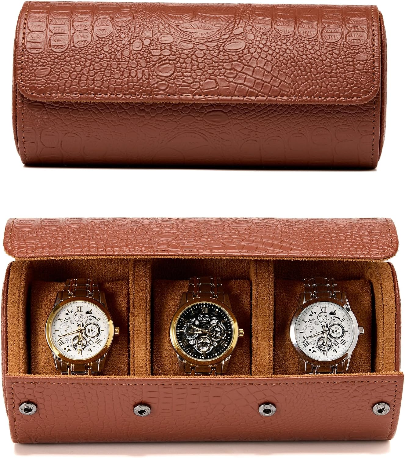 Thumbnail 4 de RUDDYROC Watch Travel Case, Croc-Embossed Leather