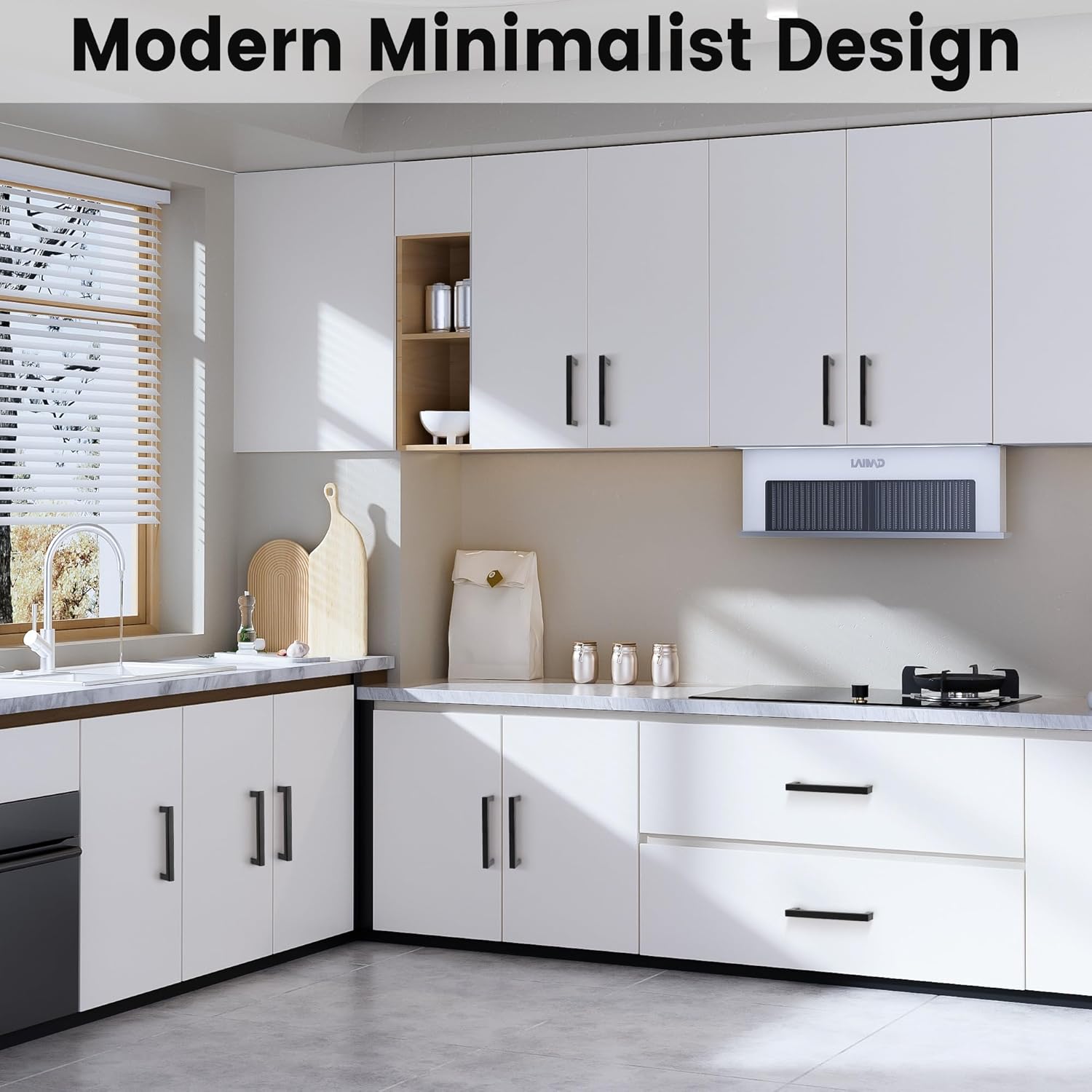 Detalle de Vortix 10er-Set Möbelgriffe Schwarz Edelstahl Matt, 96 mm Lochabstand – langlebig, modern, einfache Montage
