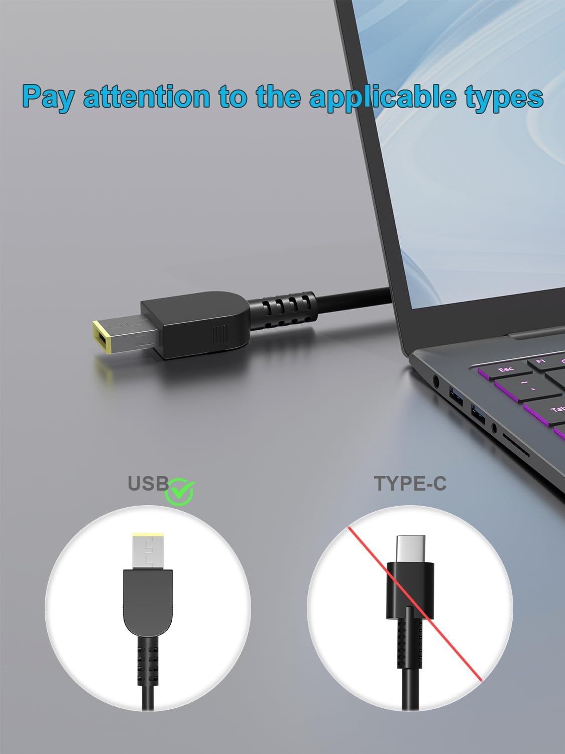 Detalle de HSXIRQA 170W Charger for Lenovo and ThinkPad Laptops