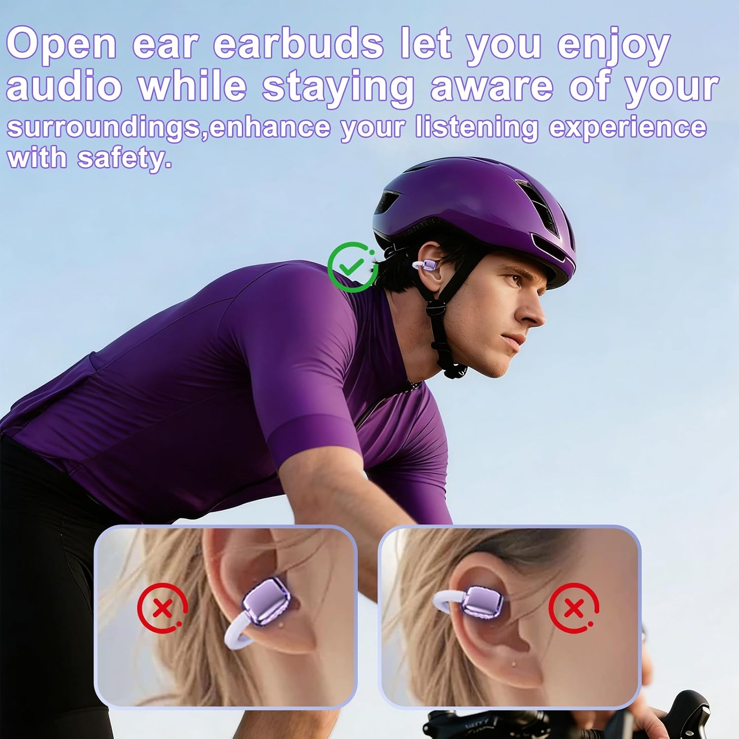 Thumbnail 5 de zaanieo Open Ear Wireless Earbuds: Clip-On Design with ENC Mic, 50h Playtime