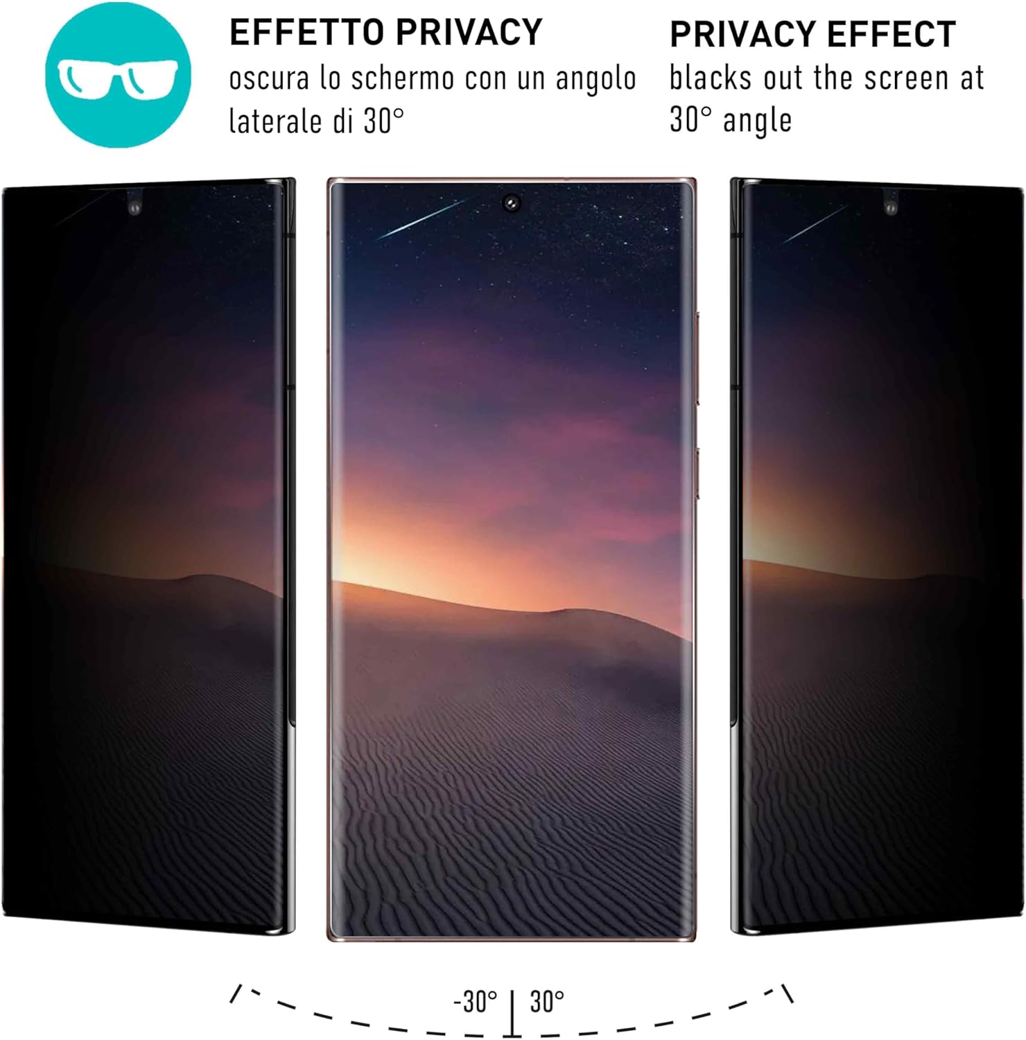 Thumbnail 2 de smartect Pellicola Protettiva Privacy per Samsung Galaxy S23 Ultra – 2 pezzi + kit installazione