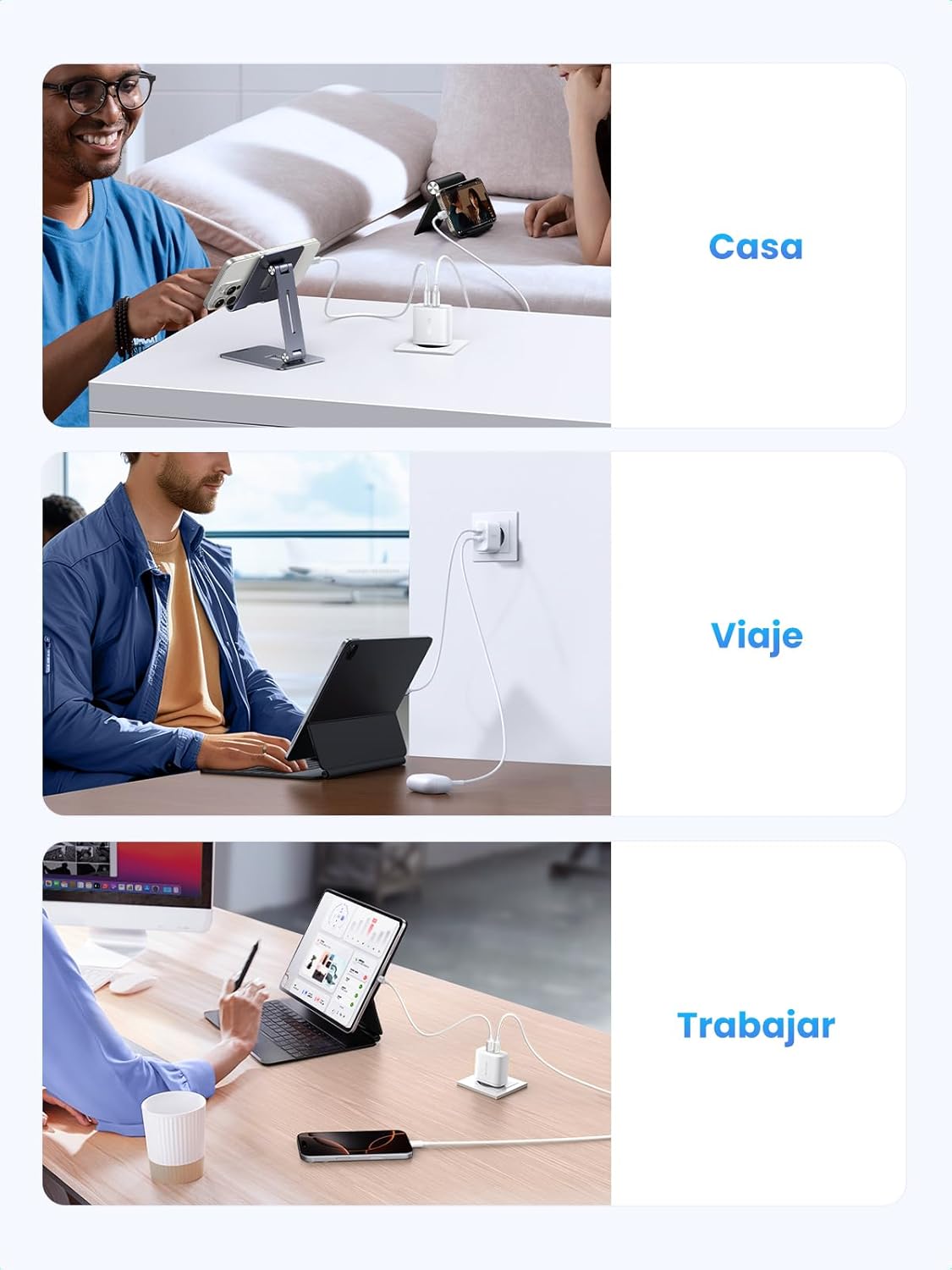 Thumbnail 8 de UGREEN Cargador USB C GAN 20W 2-Pack ⚡ Compatible iPhone y Galaxy