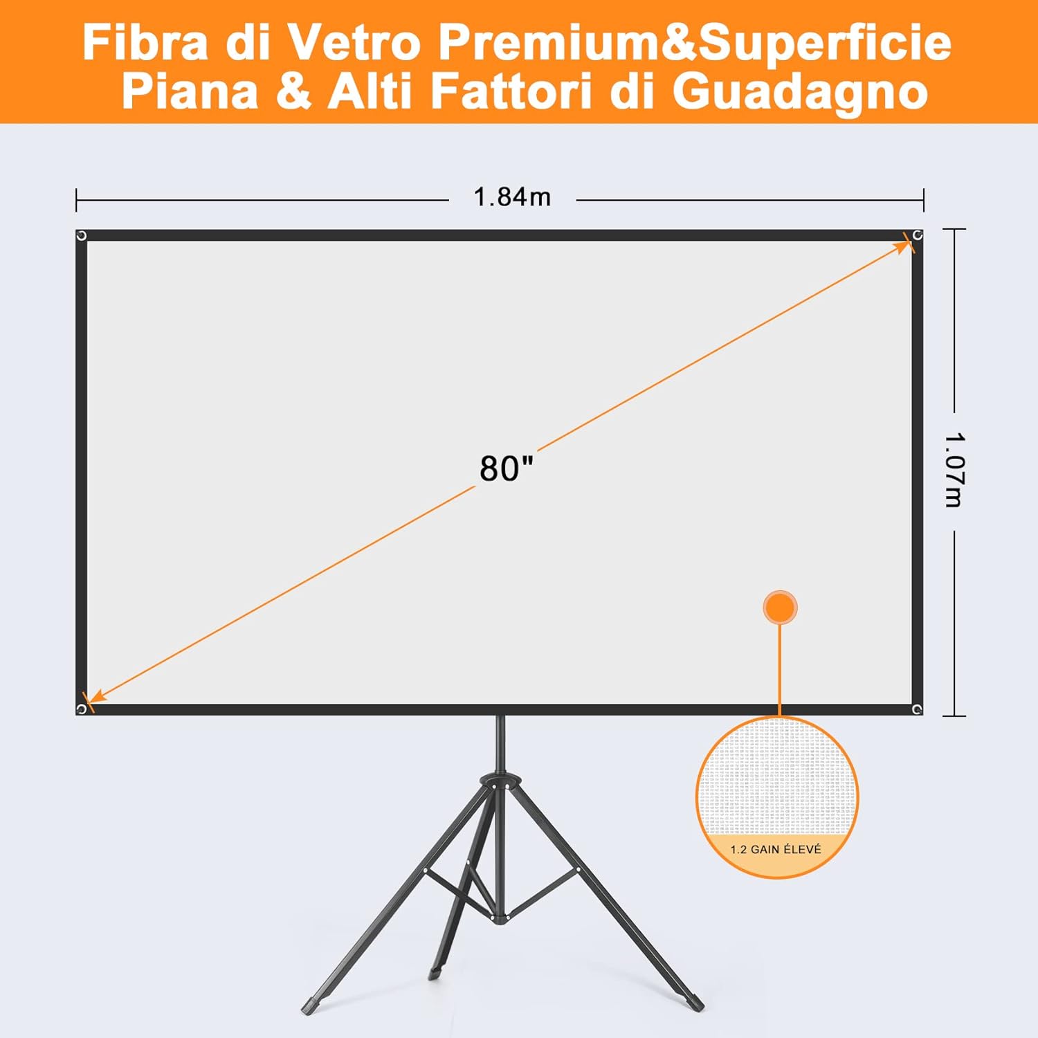 Detalle de VISULAPEX schermo per proiettore 80" 16:9 con supporto da treppiede