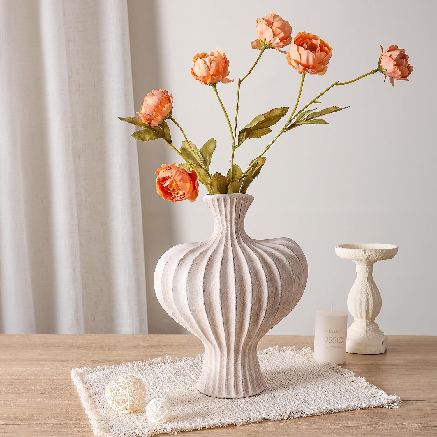 Thumbnail 2 de Ceramic Flower Vase 11 in
