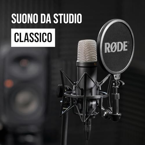 Detalle de RØDE NT1 Signature Series: microfono a condensatore a diaframma lungo con kit completo