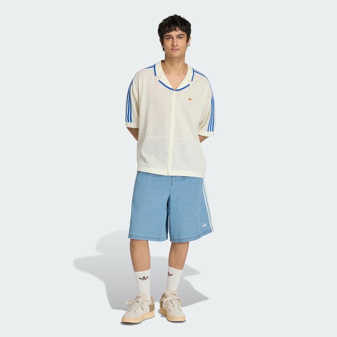 Detalle de Adidas Camisa de Punto Resorte – Blanca