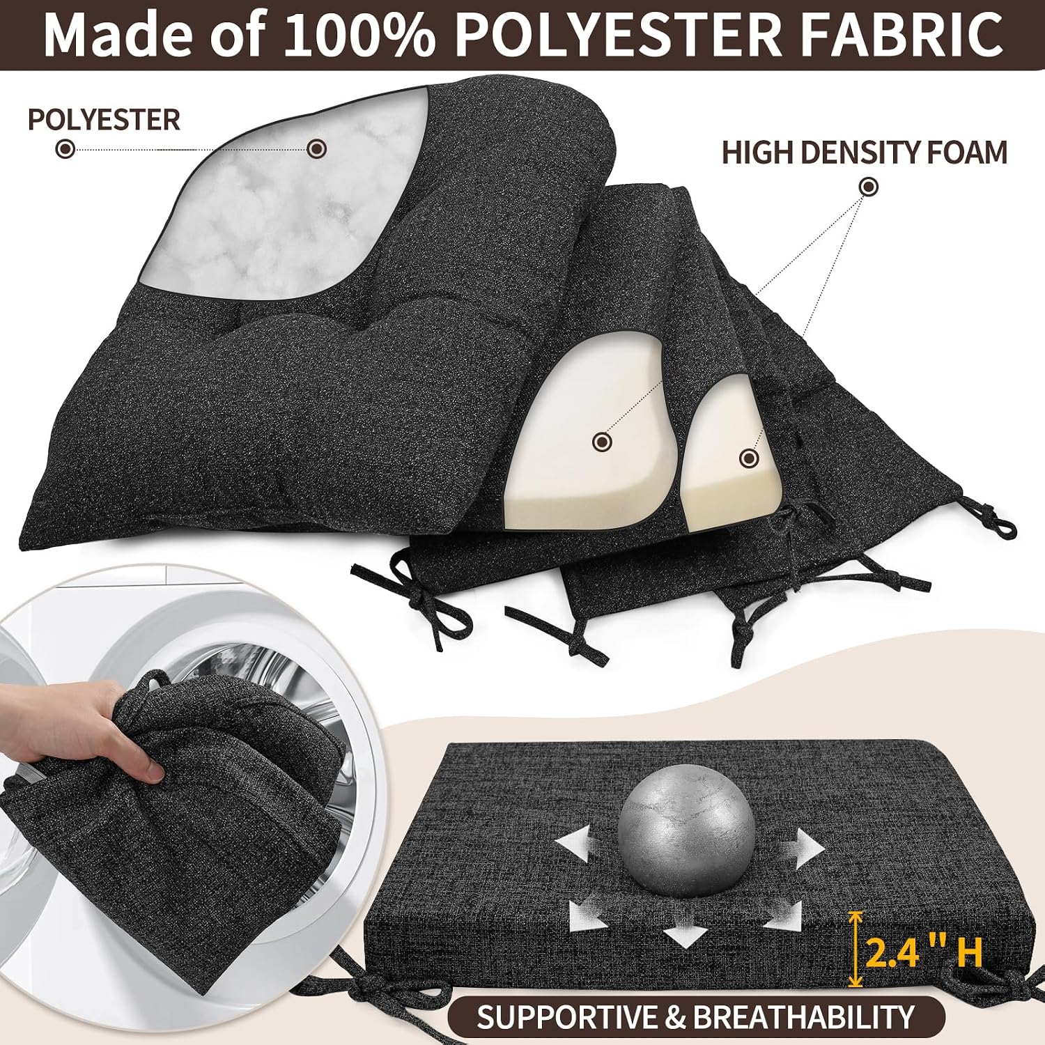 Detalle 2 de SINOSSO Glider Rocker Cushion Set
