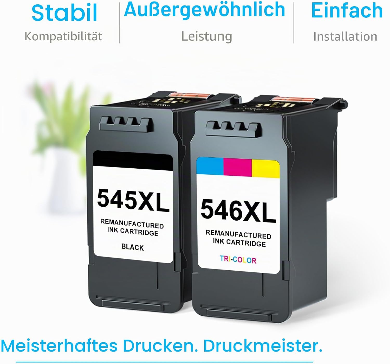 Detalle de 7Magic PG-545XL CL-546XL Ersatzpatronen Multipack für Canon – Schwarz & Farbe, kompatibel mit TS- und MG-/MX-Modellen