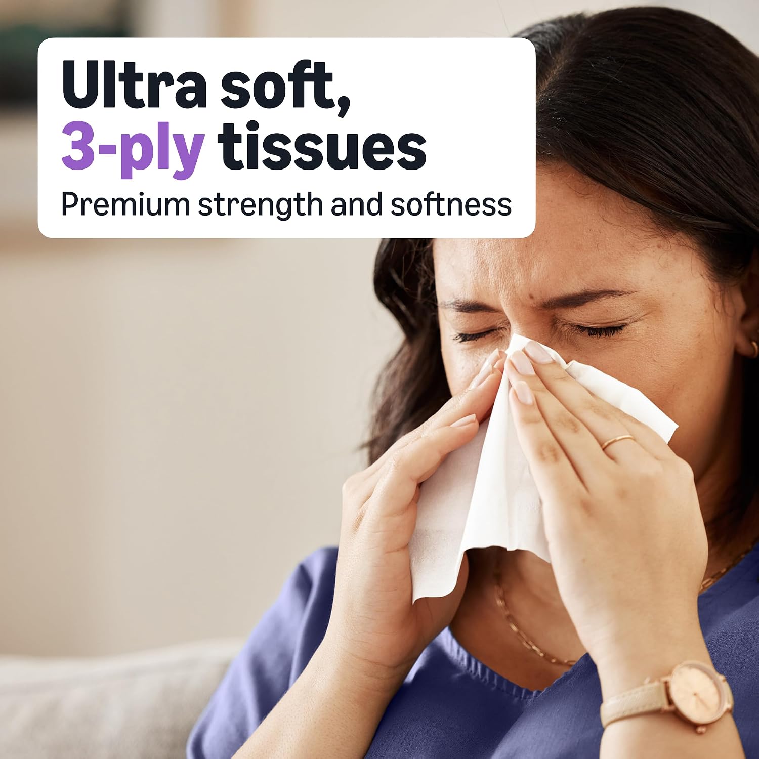 Detalle de Brand Amazon Presto! Ultra-Soft 3-Ply Facial T tissues, 264 count (4 x 66) – FSC-Certified