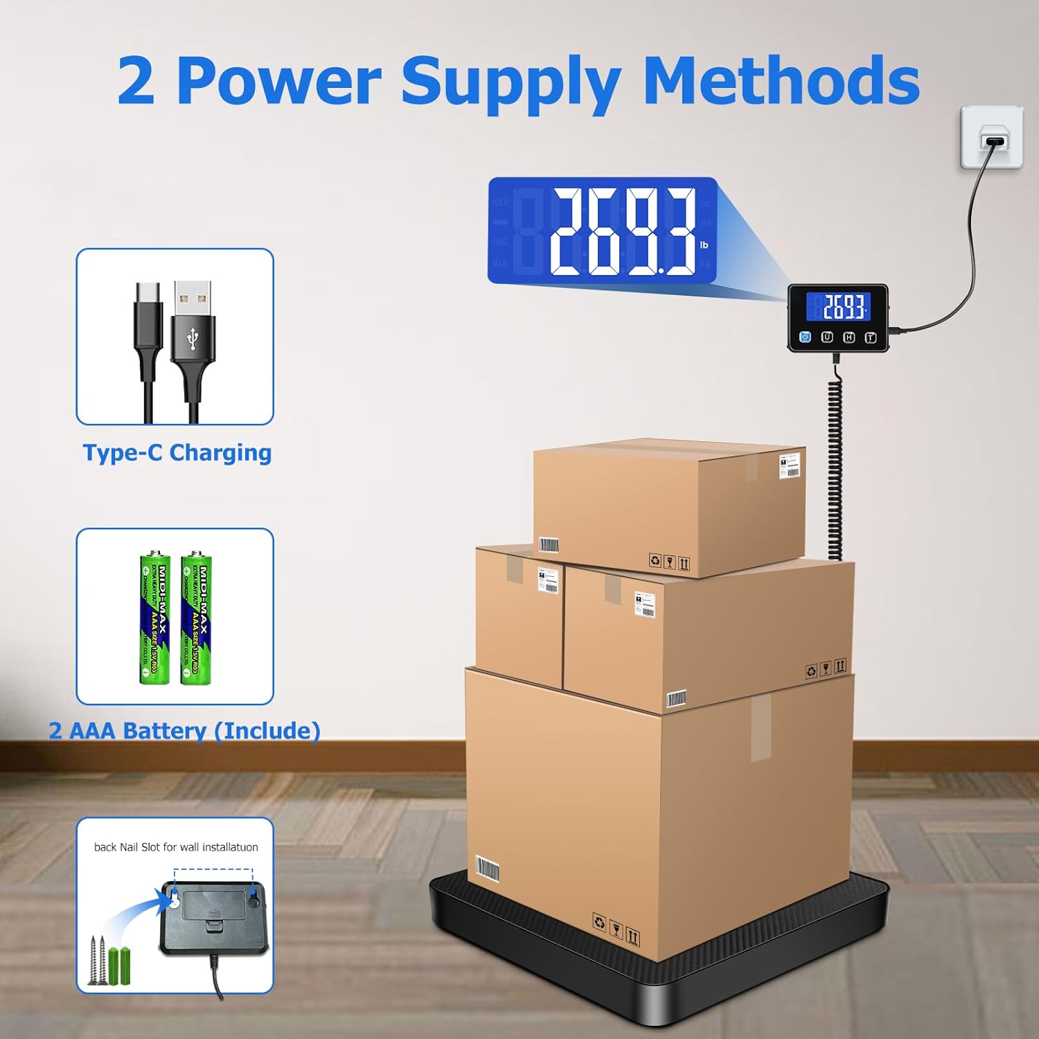 Detalle 2 de Postal Scales 200kg x 10g LCD Parcel Scale