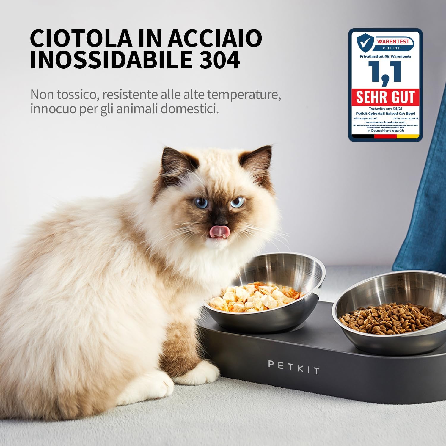 Detalle 2 de PETKIT Cybertail Ciotola rialzata 13,7 cm 🐾