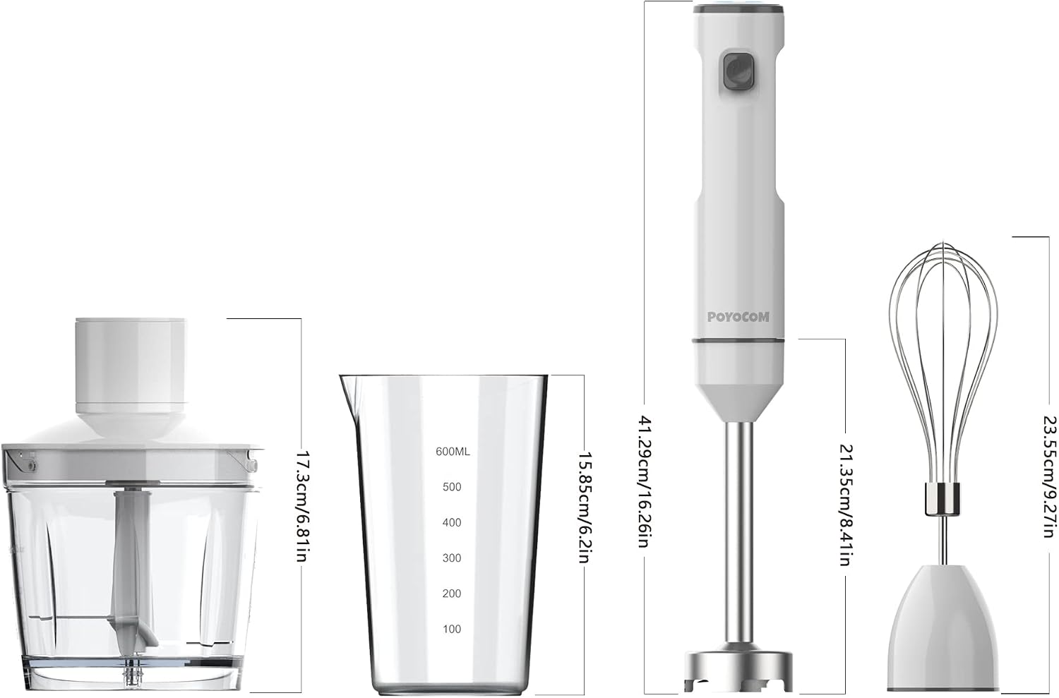 Detalle 2 de POYOCOM Kabelloser Stabmixer Akku mit Typ-C