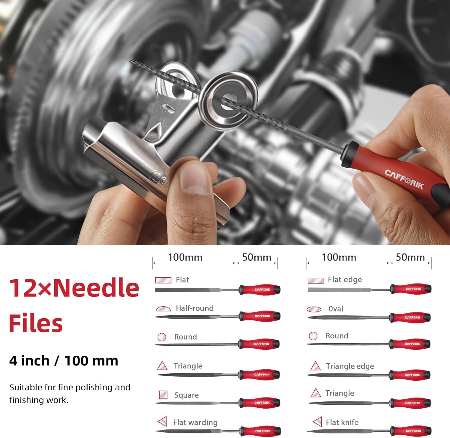 Detalle 1 de CAFFORIK XN-FS27 27-Piece Metal File Set with Needle Files and Sandpapers