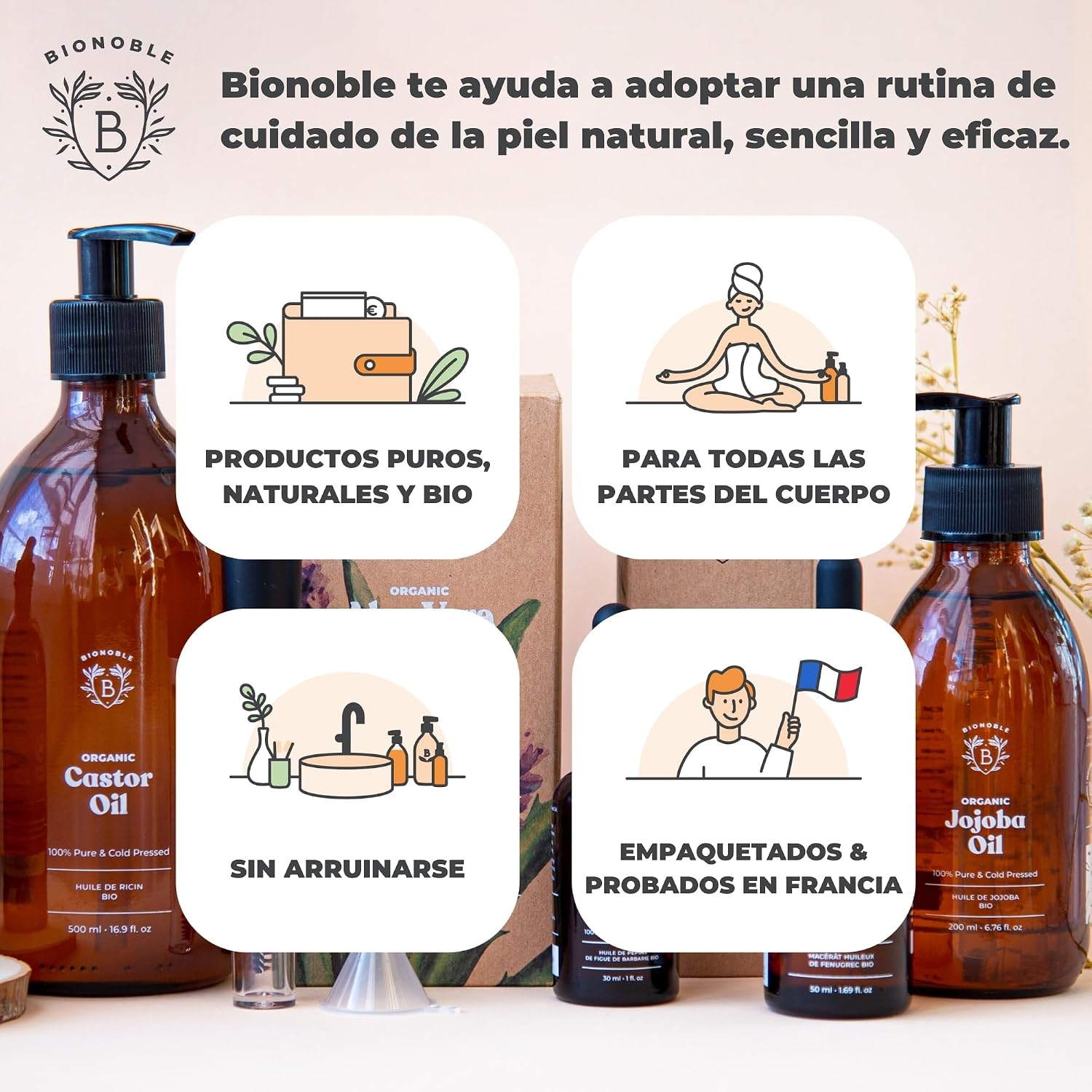 Thumbnail 8 de Bionoble Aceite de Ricino Orgánico 100ml 🌿 Para Cabello y Pestañas