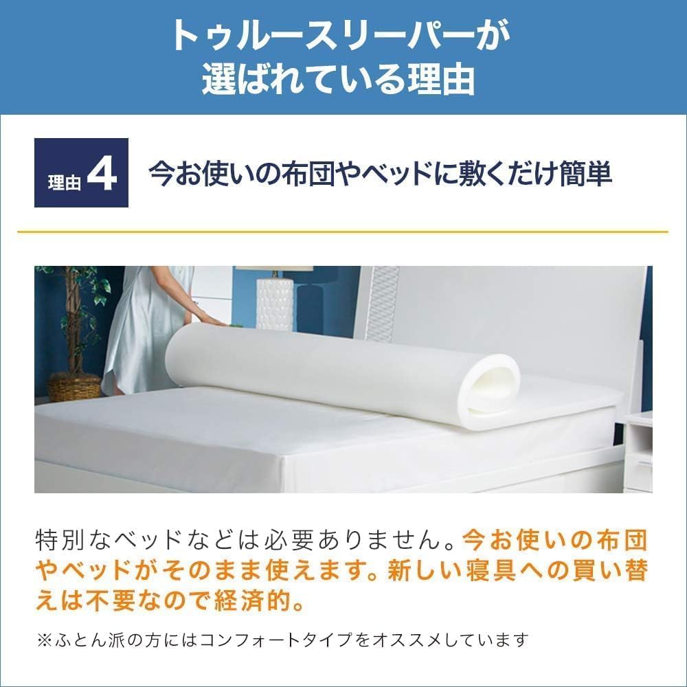 Thumbnail 6 de ショップジャパン トゥルースリーパー プレミアケア TRCSMAMR セミダブル 低反発マットレス 5cm