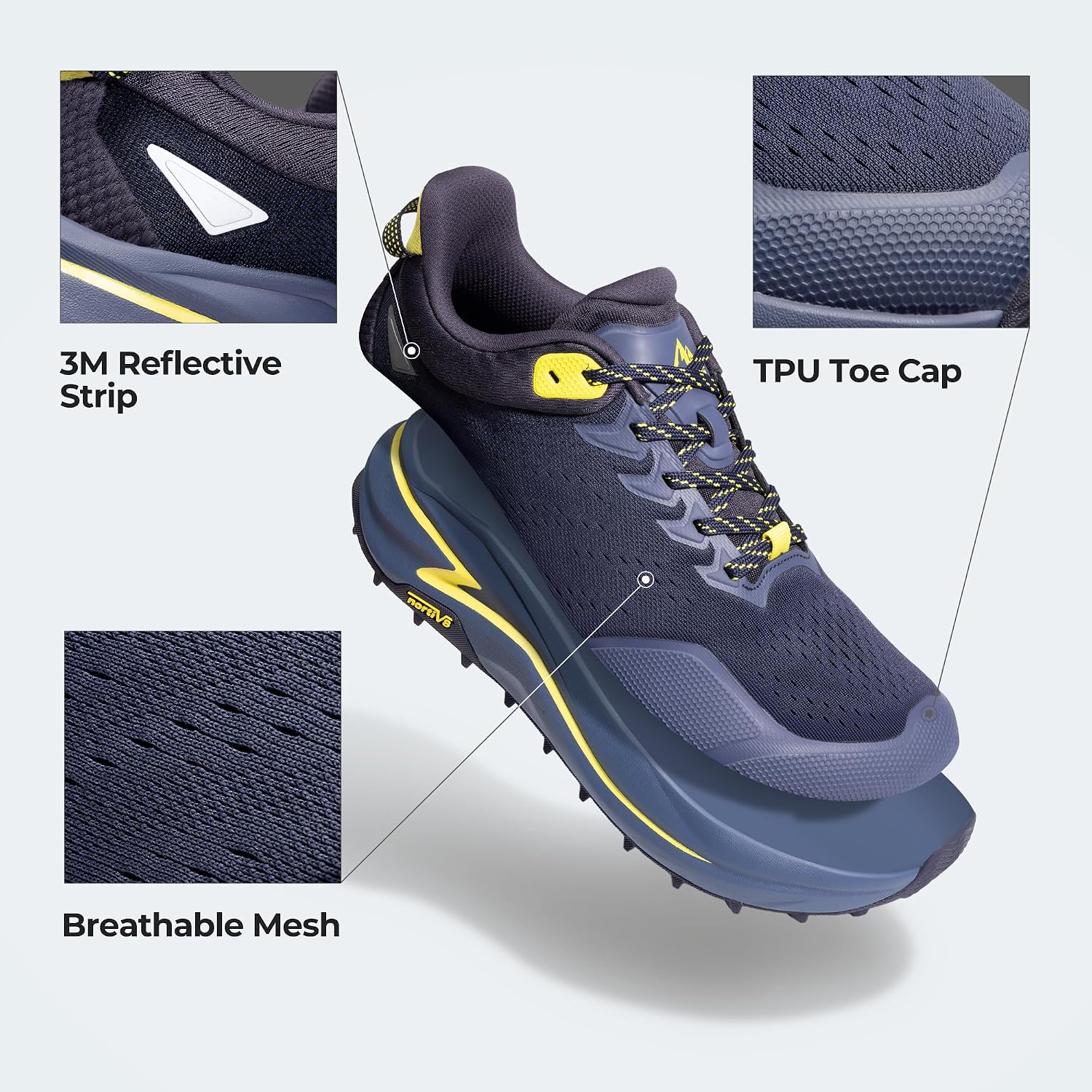 Detalle de NORTIV 8 Men's Wide Toe Box Trail Running Shoes