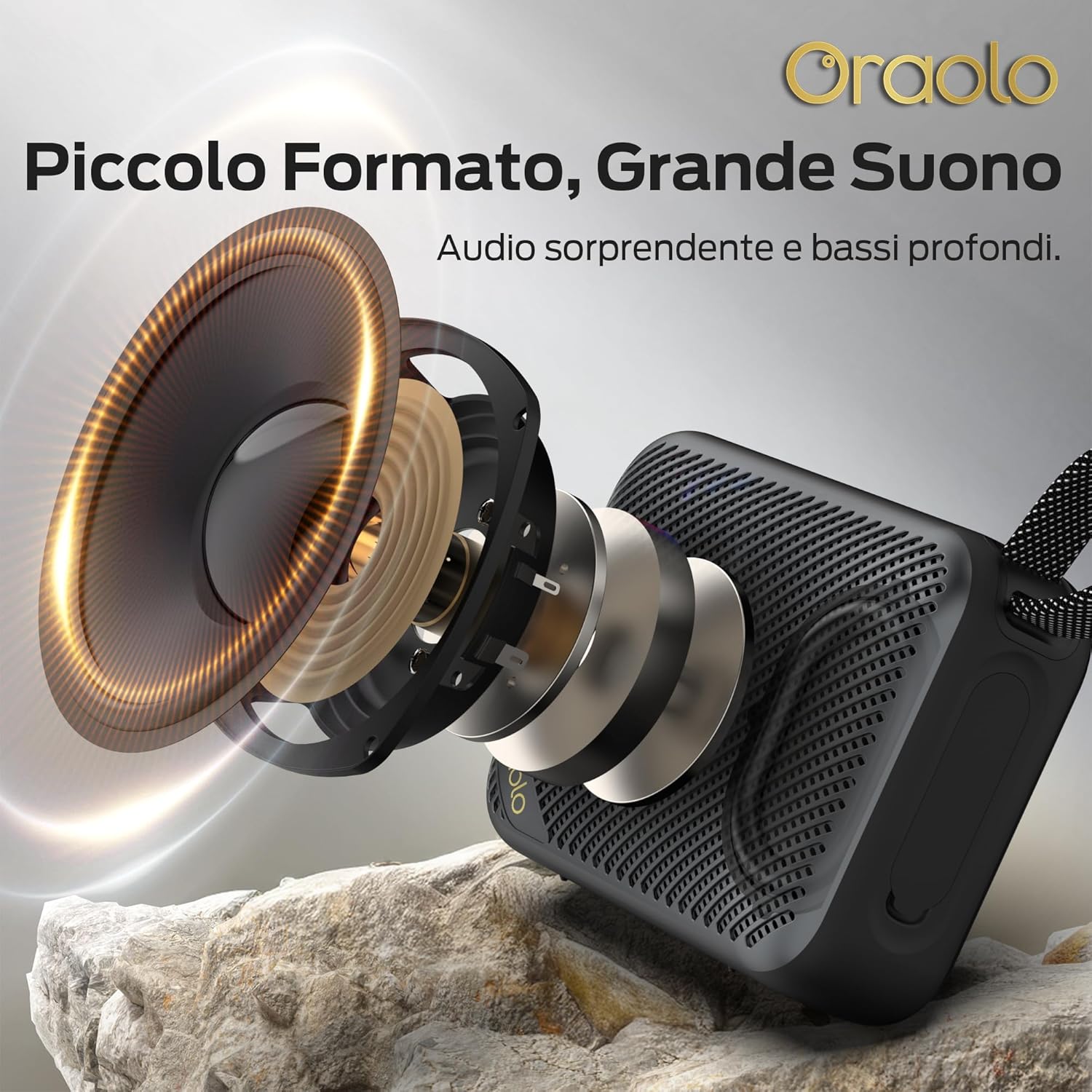 Thumbnail 1 de Oraolo Cassa Bluetooth Portatile: Mini Altoparlante IPX7, 24h di Riproduzione e Suono Impattante