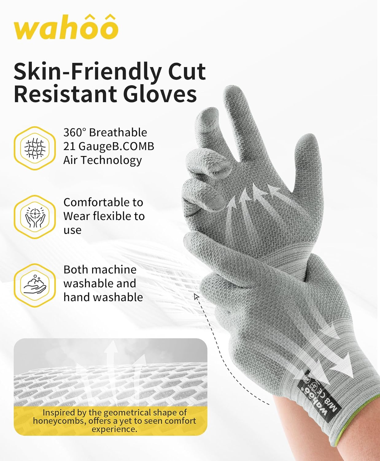 Thumbnail 1 de wahoo Level D Schnittschutzhandschuhe (Küche), schnittfeste Handschuhe für Fleisch, Austern & Schneiden – Größe 7/S