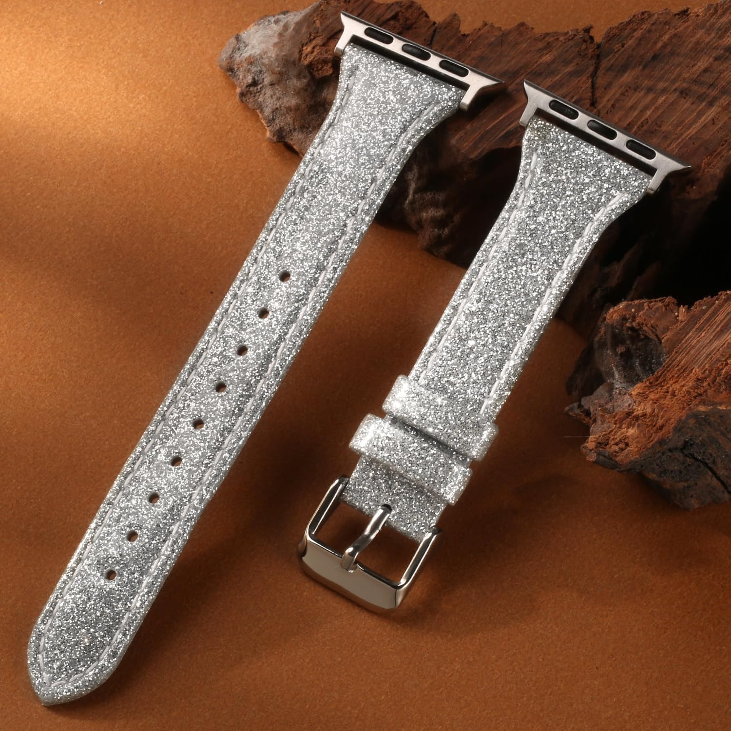Detalle de Tuocal Genuine Leather Strap for Apple Watch (38–42mm) – Slim, Elegant Leather Band for Series 10 to 1
