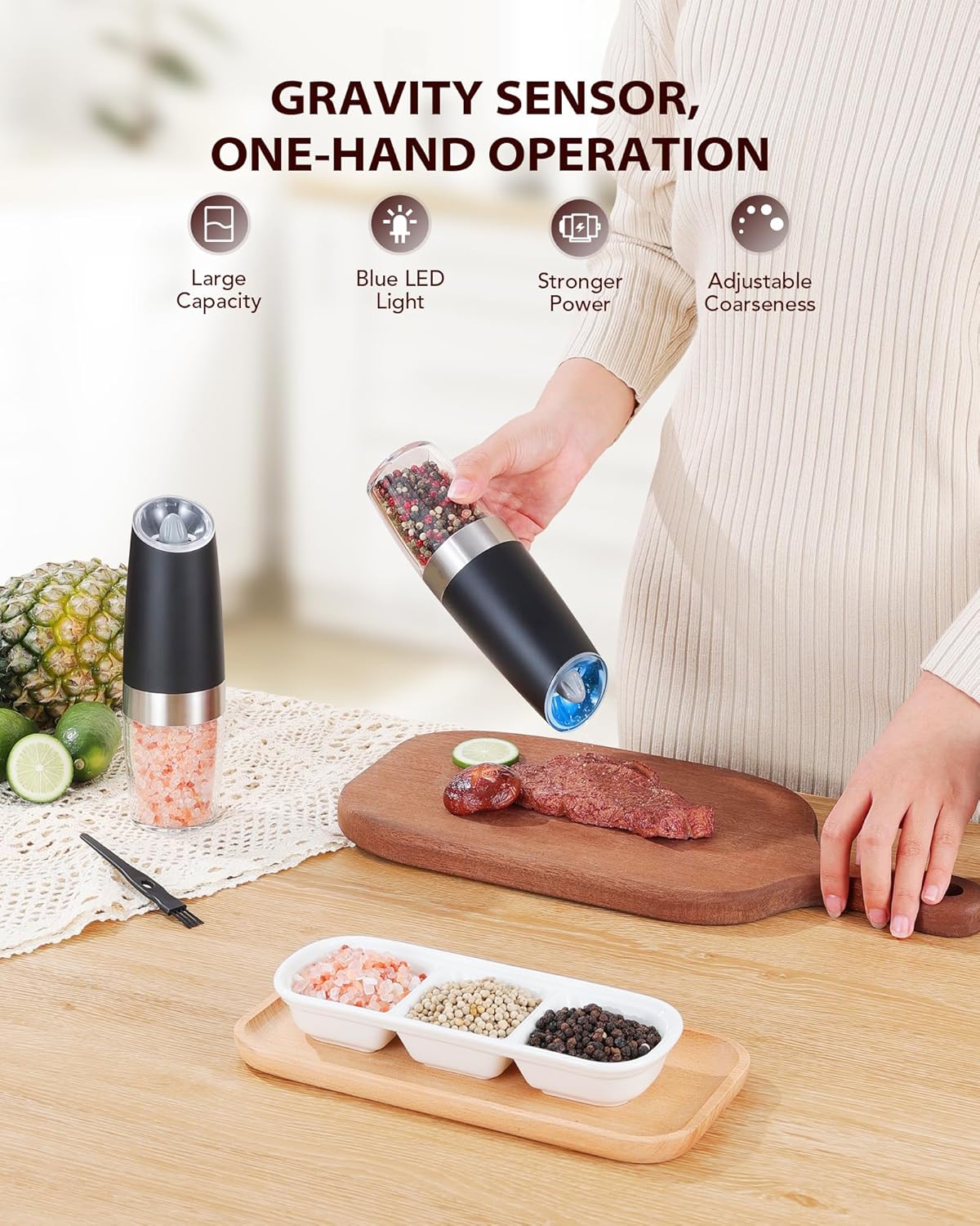 Thumbnail 1 de Sangcon Gravity Electric Salt and Pepper Grinder 184G