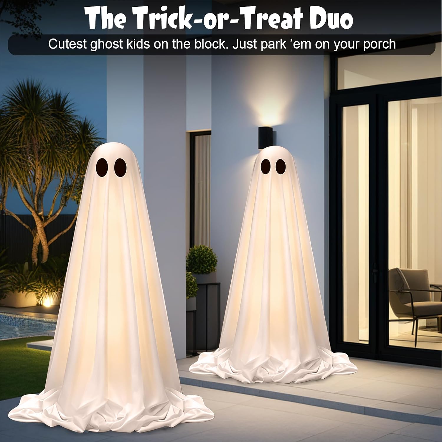 Detalle 2 de Light-Up Halloween Ghost Decorations, 2-Pack