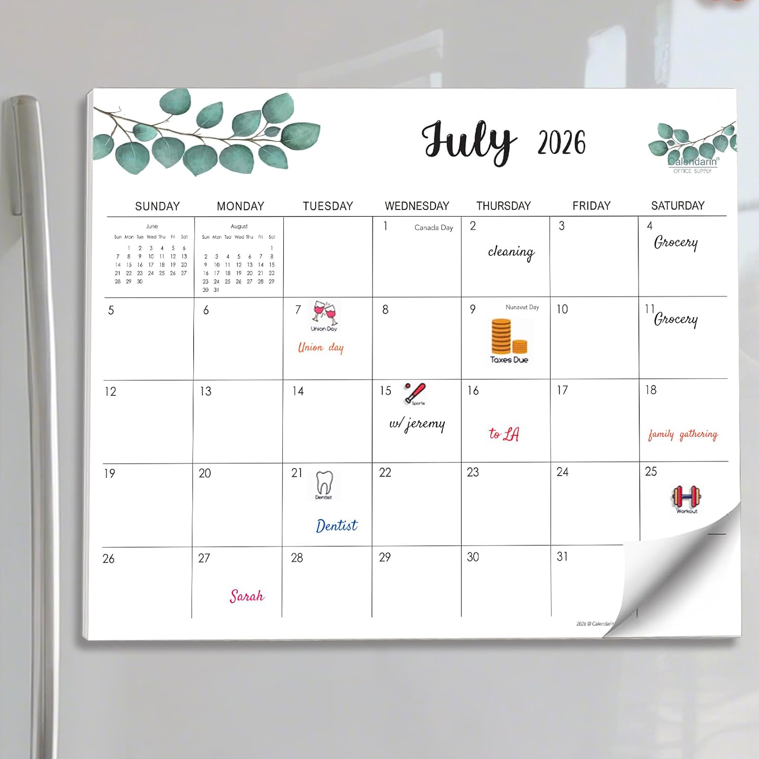 Calendarin Magnetic Fridge Calendar 2026–2027