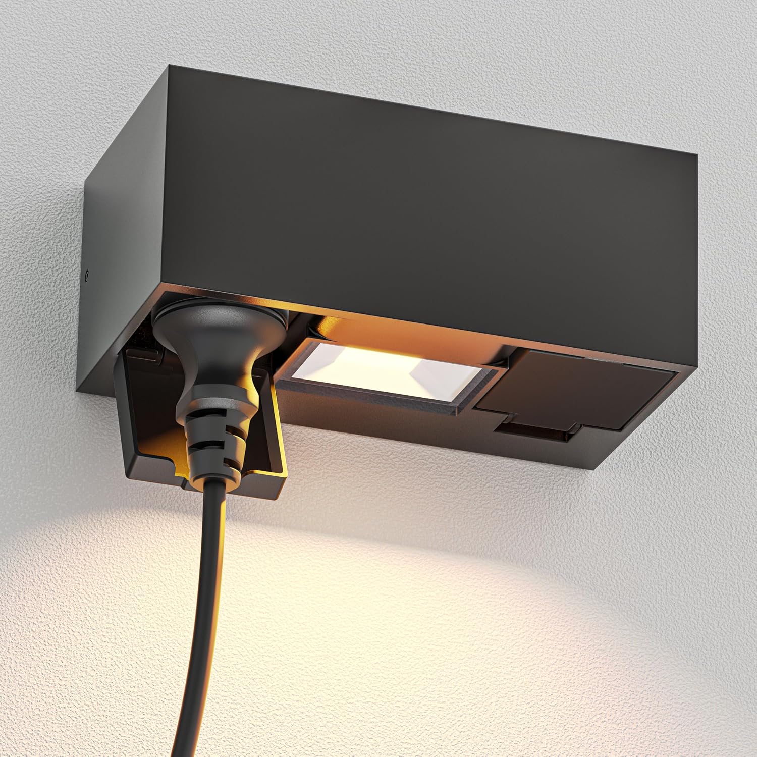Detalle de ledscom.de Presa a muro WAST per esterni IP44 con downlight LED 430 lm (antracite, bianco caldo) incluse
