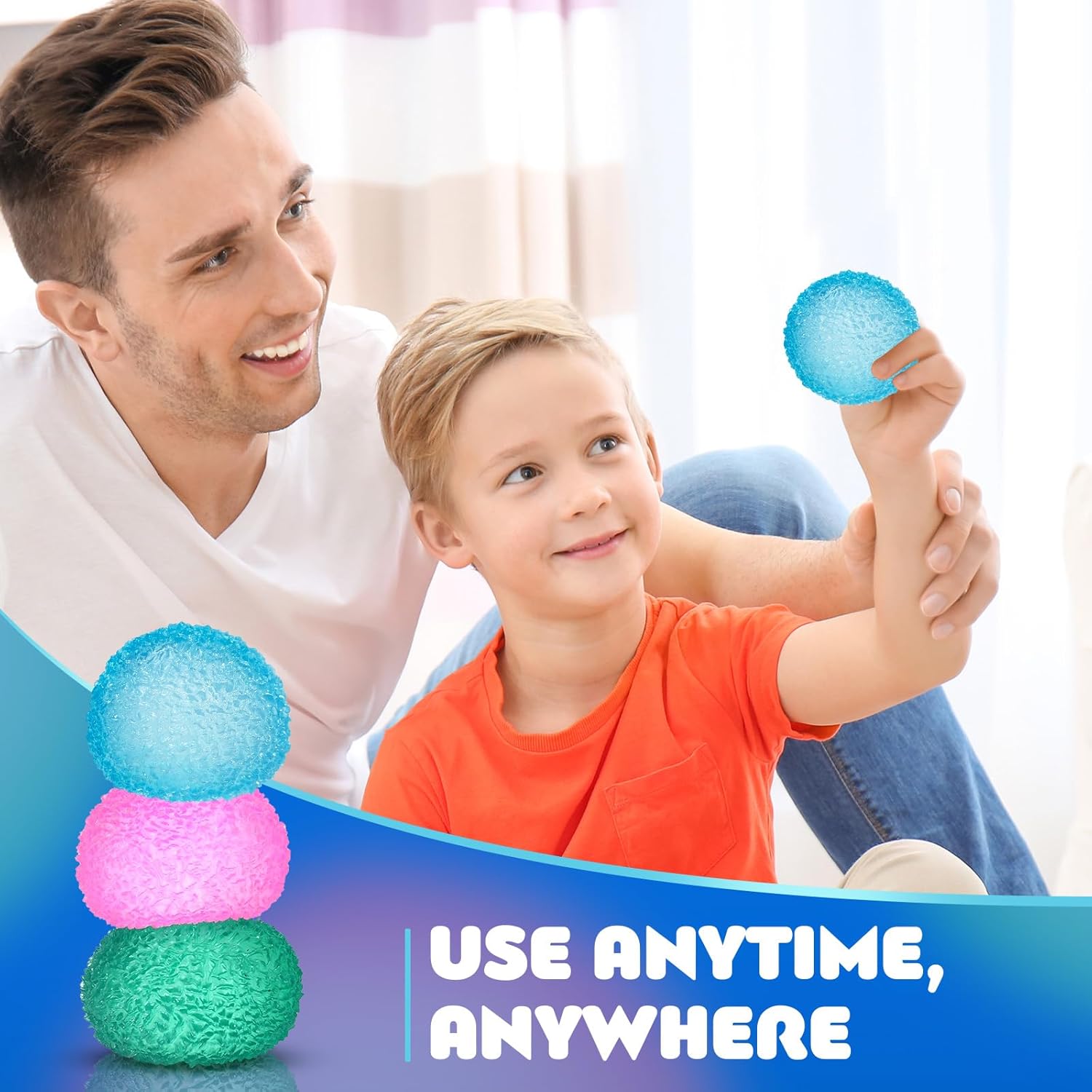 Detalle 2 de UWKNHS 3pc Texture Ball Stress Set — High-Density Gel Fidget Toys for Adults