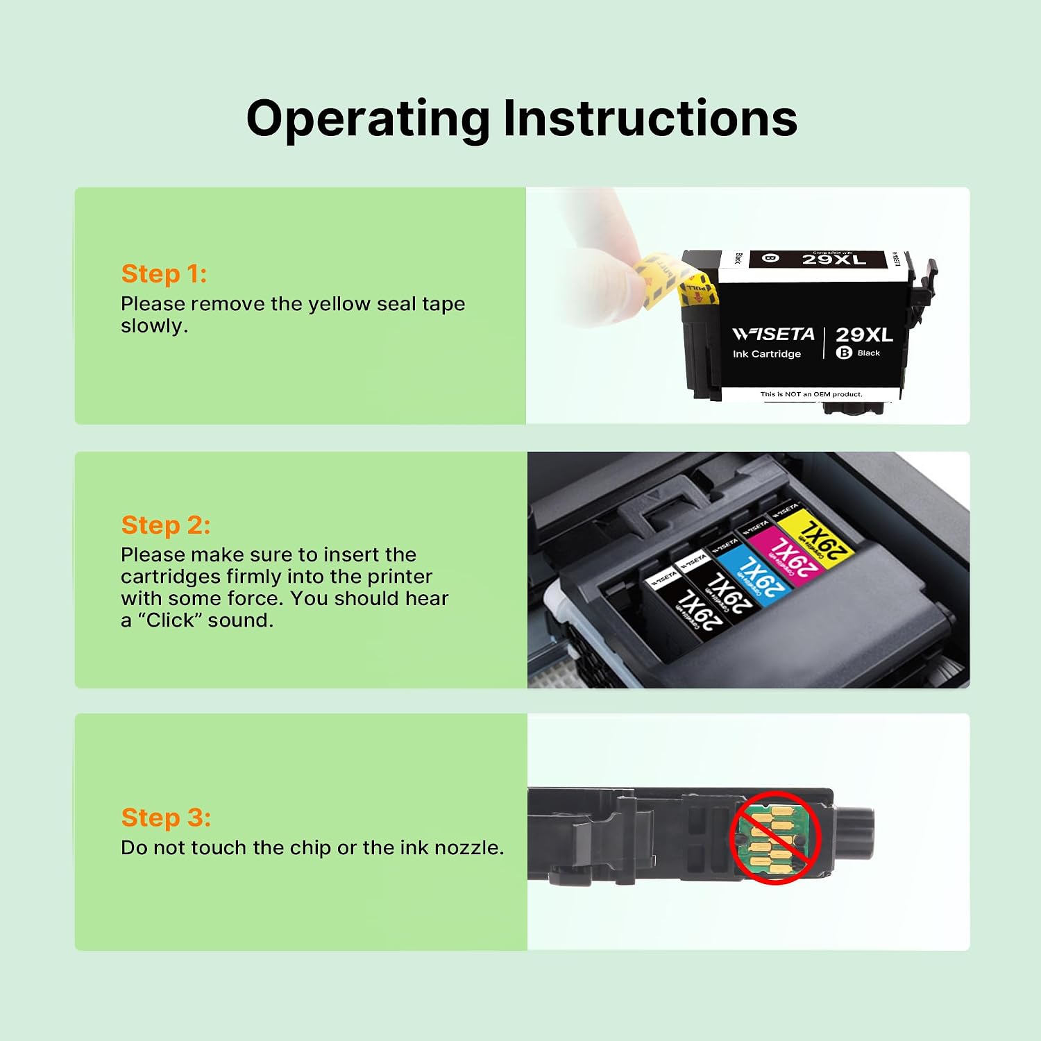 Detalle 2 de WISETA 29XL Ink Cartridge Compatible multipack (10-pack) for Epson Expression Home printers
