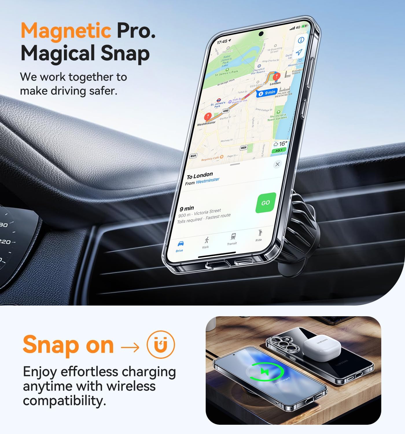 Thumbnail 2 de CANSHN Coque Magnétique pour Samsung Galaxy S25 – Transparente et robustement protégée