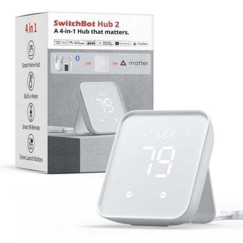 Detalle 2 de SwitchBot Hub 2: Central domótica inteligente para tu casa, montado en pared