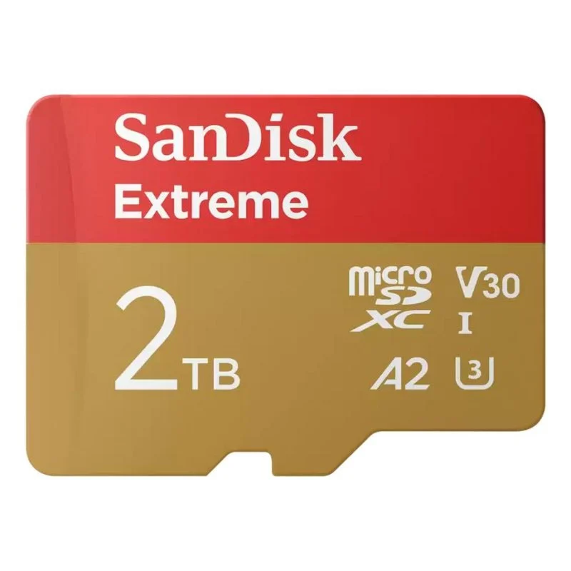 Detalle de Tarjeta microSD SanDisk Extreme 2 TB UHS-I: rendimiento profesional para tus proyectos