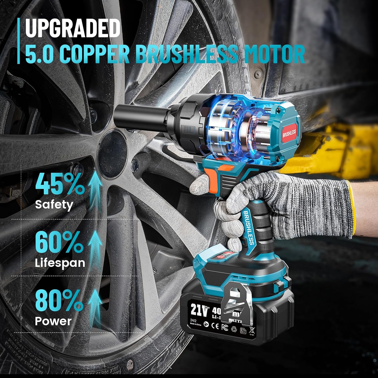 Detalle 1 de TaskStar Cordless Impact Wrench 1200N·m
