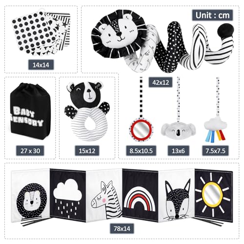 Thumbnail 6 de Joyreal Spirale d'Activité Bébé : kit sensoriel noir et blanc pour poussette et éveil Montessori